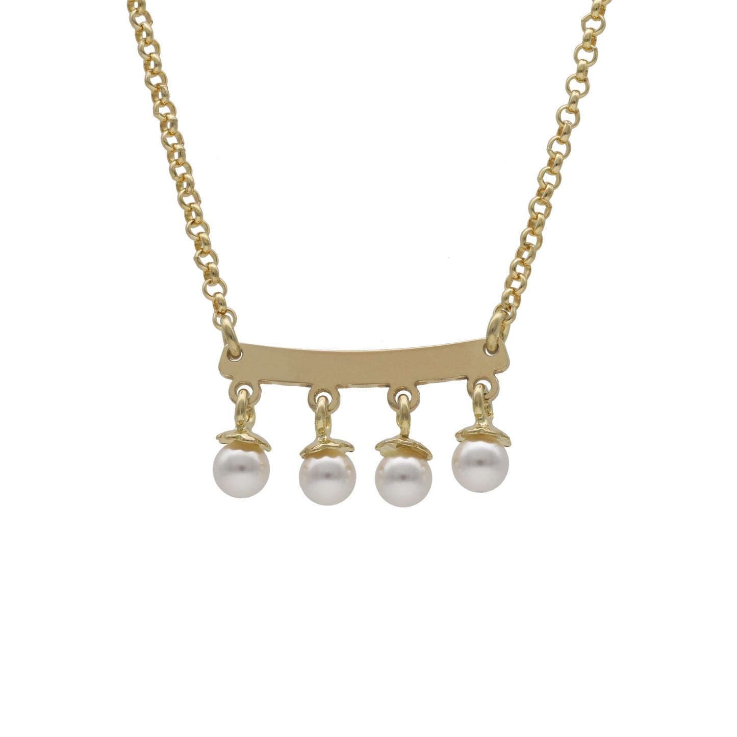 Collar corto Perlite perla en Plata