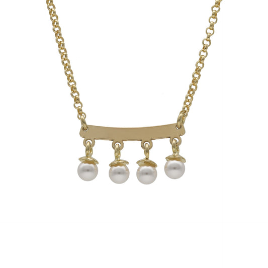 Collar corto Perlite perla en Plata