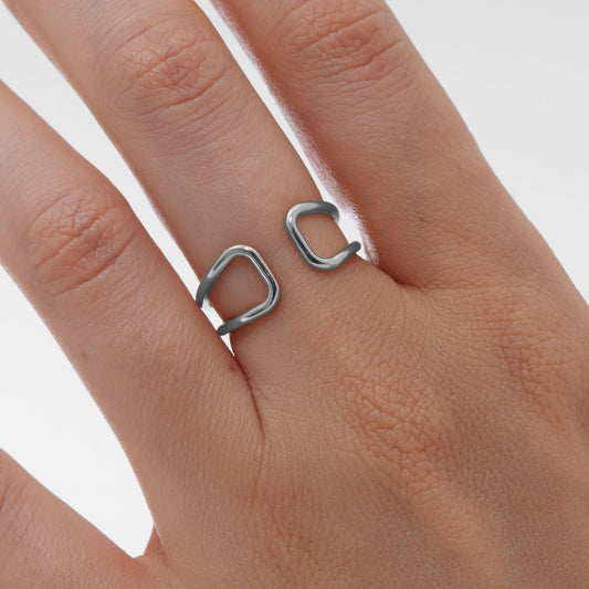 Anillo ajustable Frame en Plata