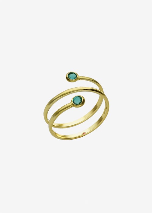 Valeria blue zircon ring in gold